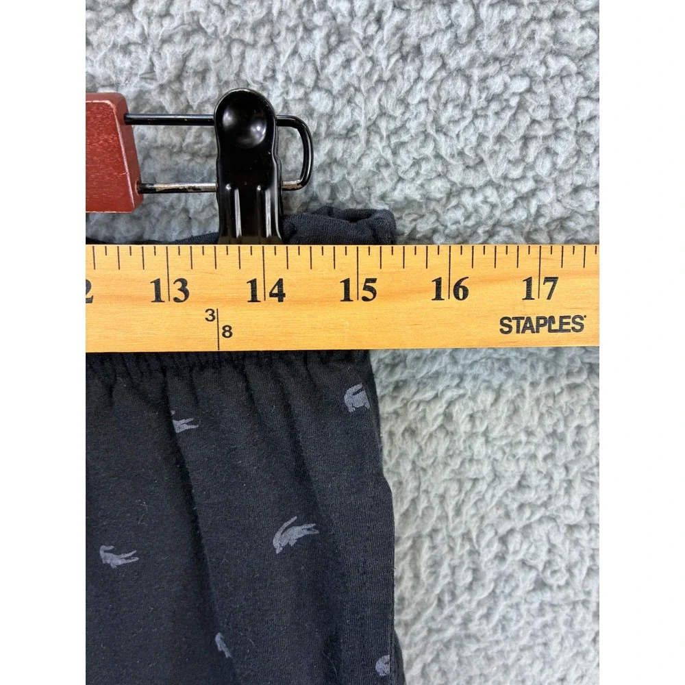 Lacoste All Over Logo Jogger Pants Mens M Black Sleepwear Lounge Pajama